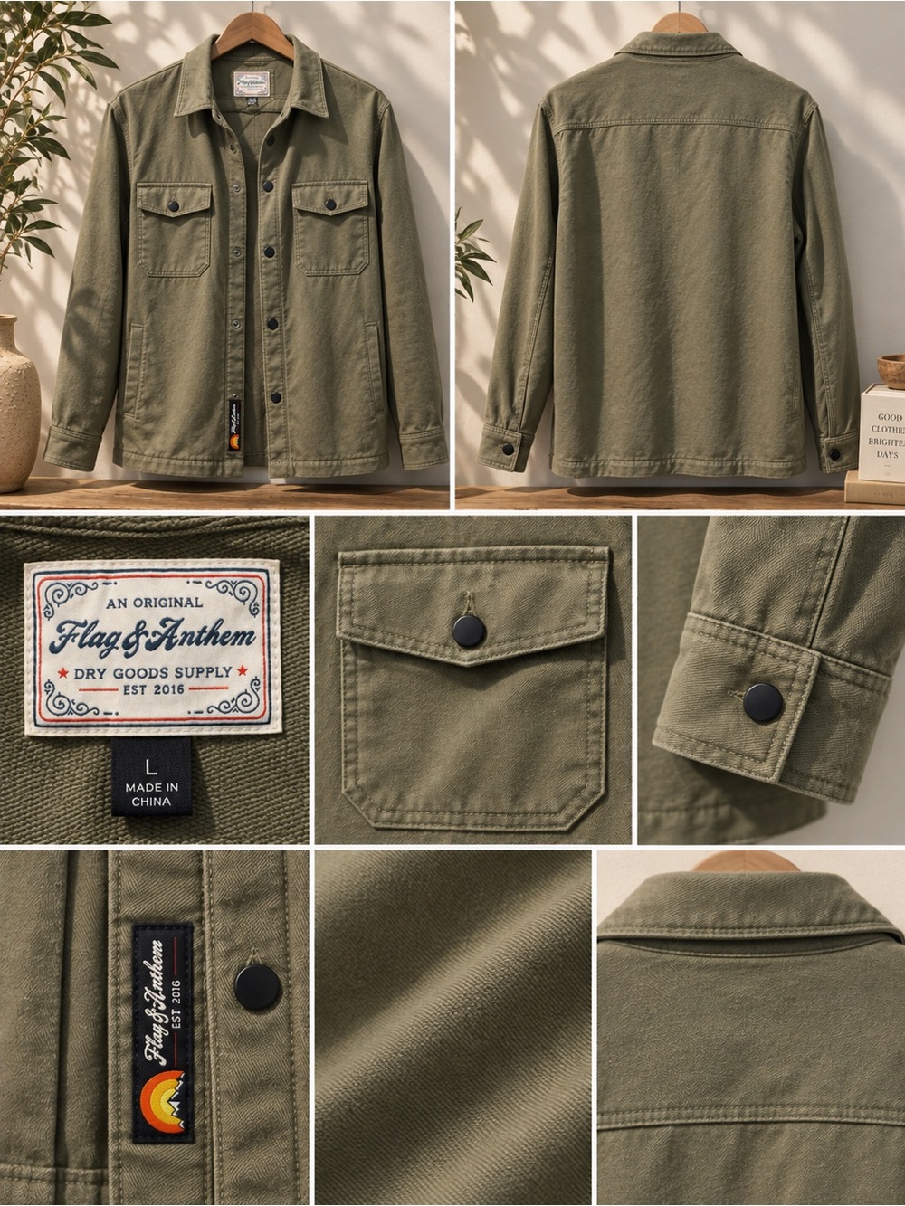 Flag & Anthem Men's Olive Utility Field Jacket